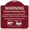 Signmission Designer Series-Warning Permit Parking Vehicles Will Be Towed Vehicle, 18" x 18", BU-1818-9866 A-DES-BU-1818-9866 - alternate 1